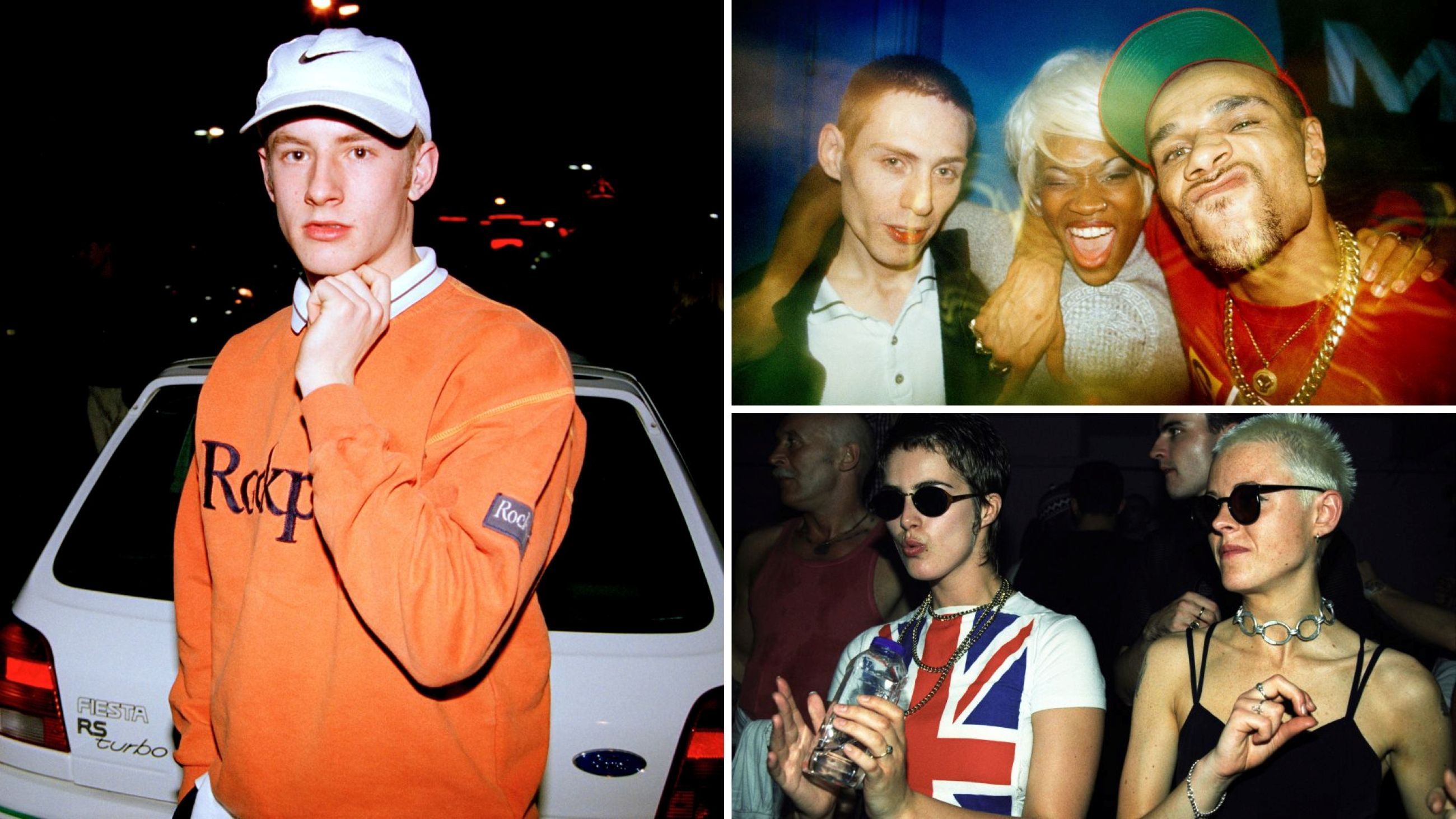 Elaine Constantine, Burn up, Northampton 1997 © Elaine Constantine; Eddie Otchere Metalheadz Sunday Sessions in the Blue Note, Hoxton Square 1995-1996 © Eddie Otchere; Jon Shard, Flesh at The Haçienda, 1996 Courtesy of British Culture Archive © Jon Shard British Culture Archive - Credits: Courtesy Press Office