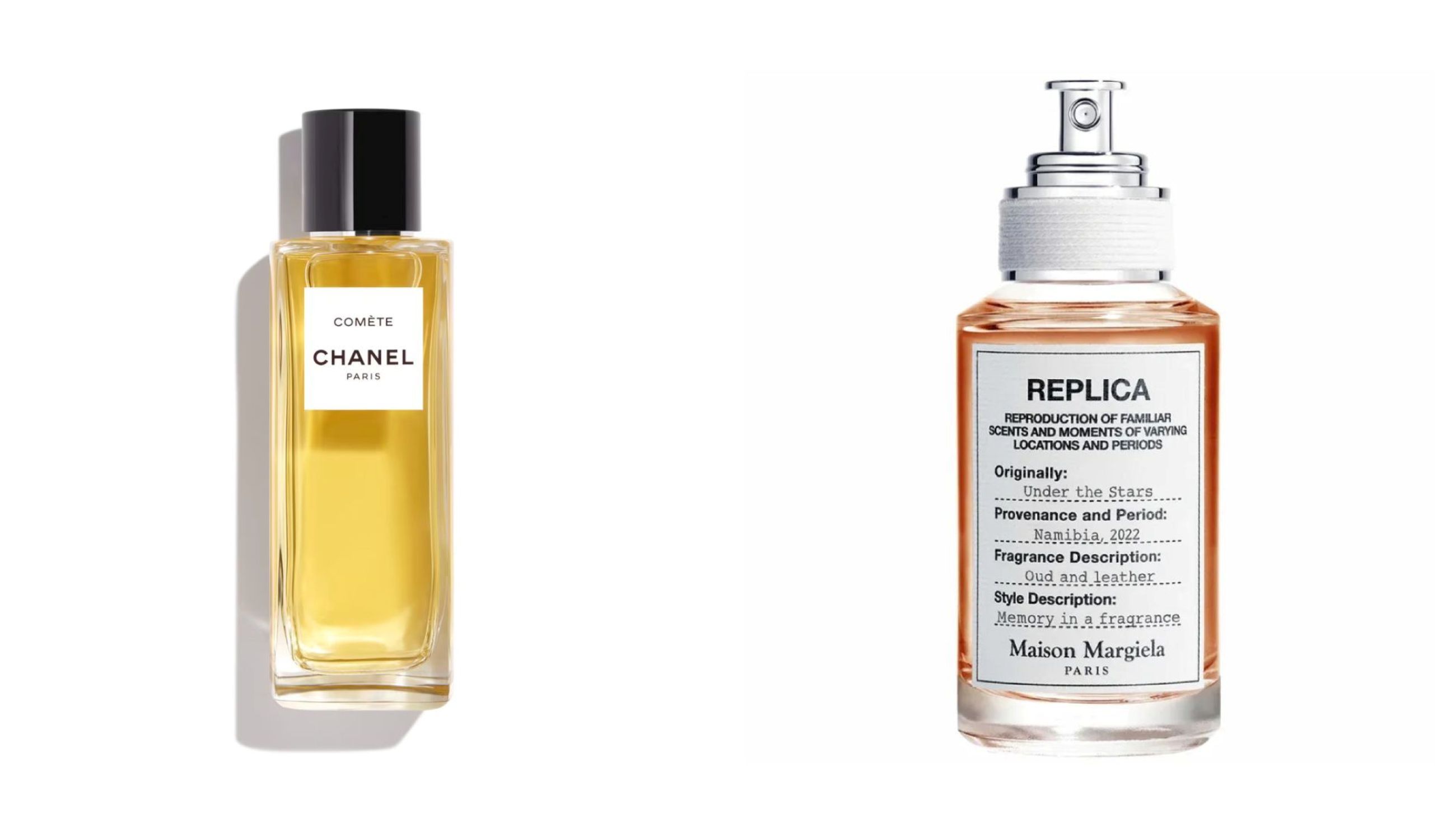 Chanel, Comète; Maison Margiela Replica, Under The Stars - Credits: Courtesy Press Office