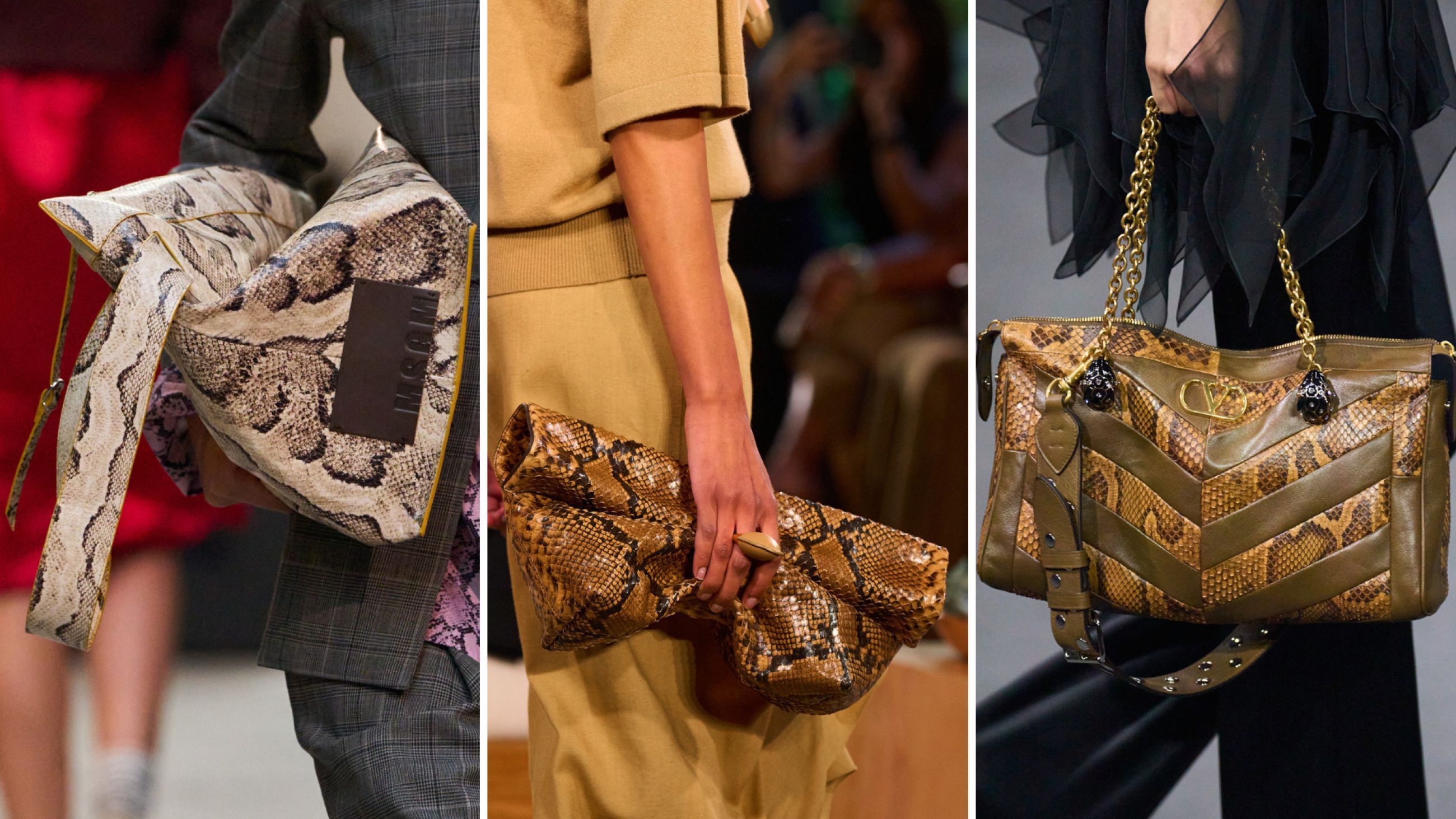 Da sinistra: MSGM S26; Kors S26; Valentino S26 - Credits Launchmetrics