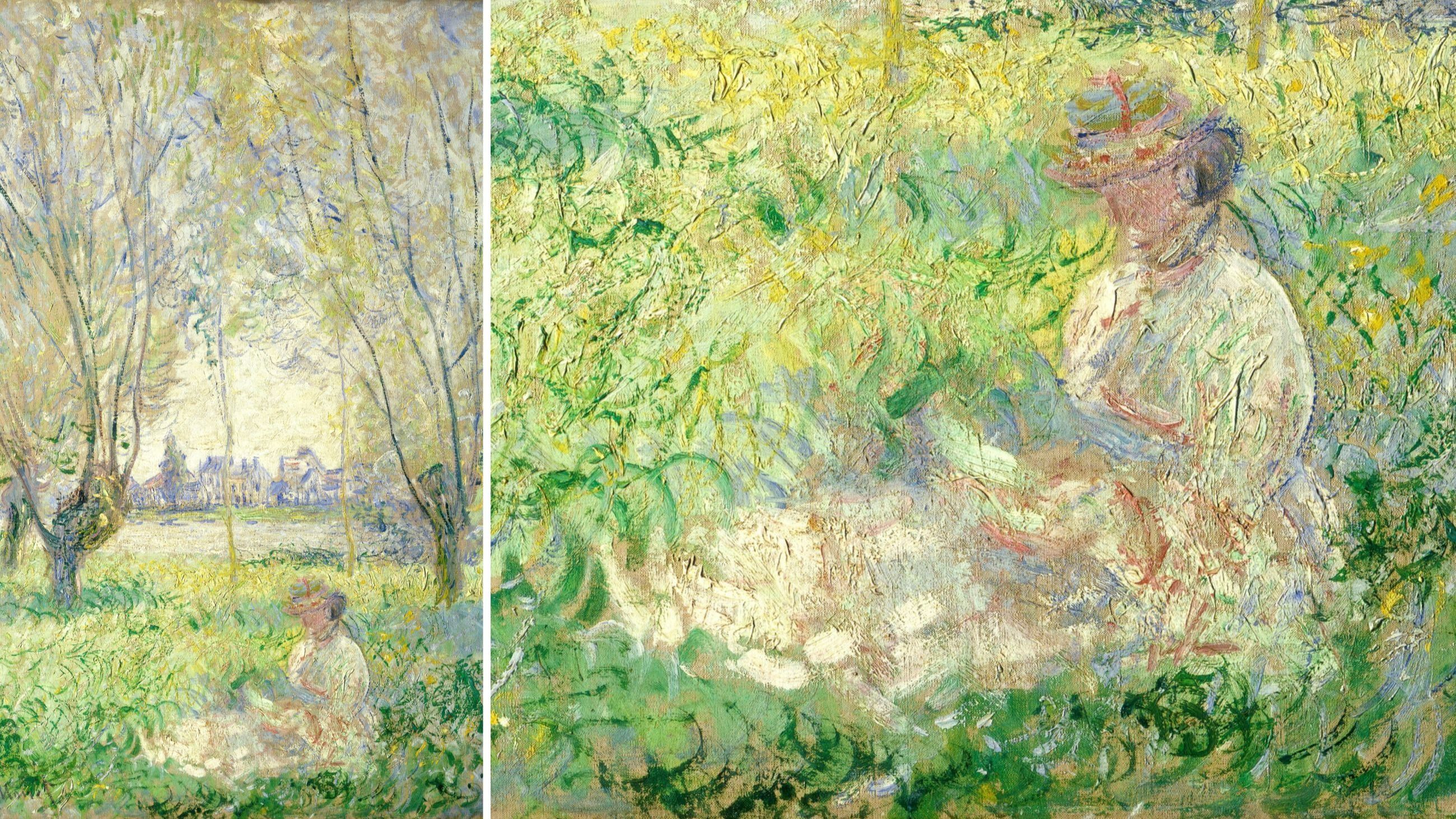 Il dipinto Donna seduta sotto i salici, Claude Monet, olio su tela, 1880