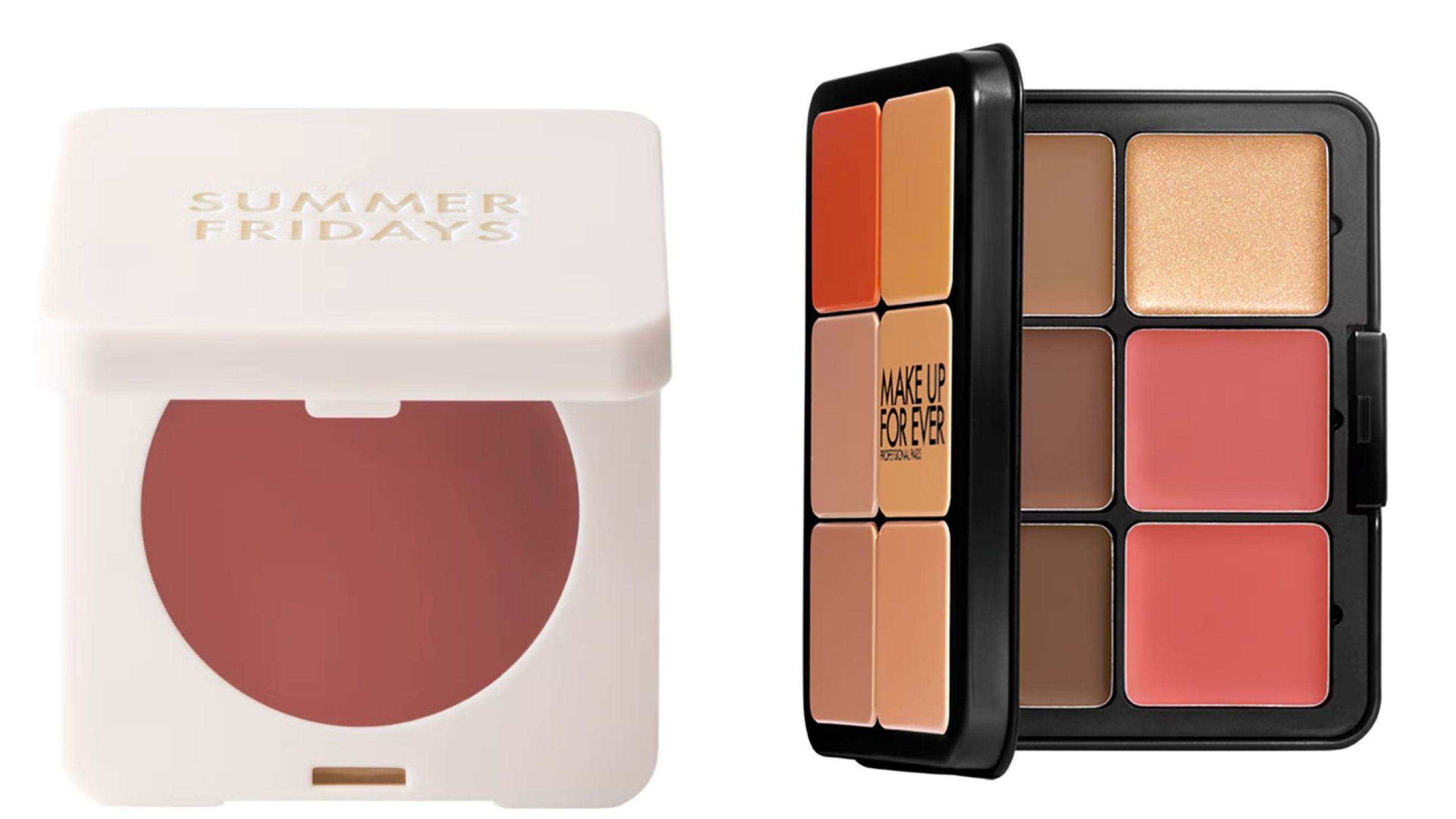 Summer Fridays, Blush Butter Balm; Make Up Forever, Palette all-in-one per il viso - Credits: Courtesy Press Office