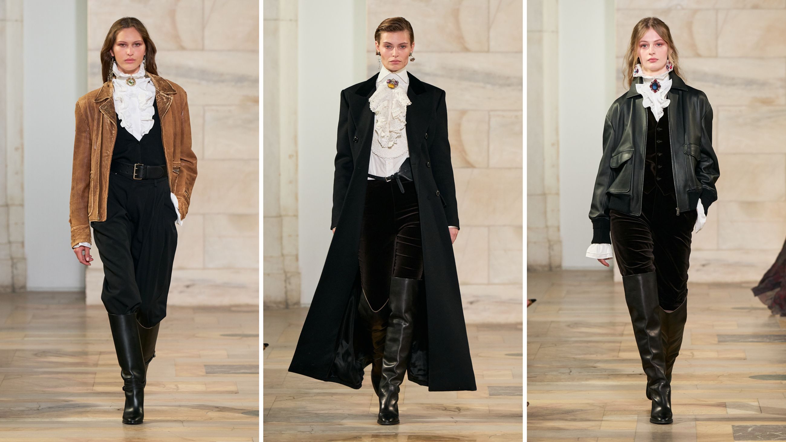 Alcuni look dalla sfilata di Ralph Lauren FW2526 - Credits: Launchmetric.com/Spotlight