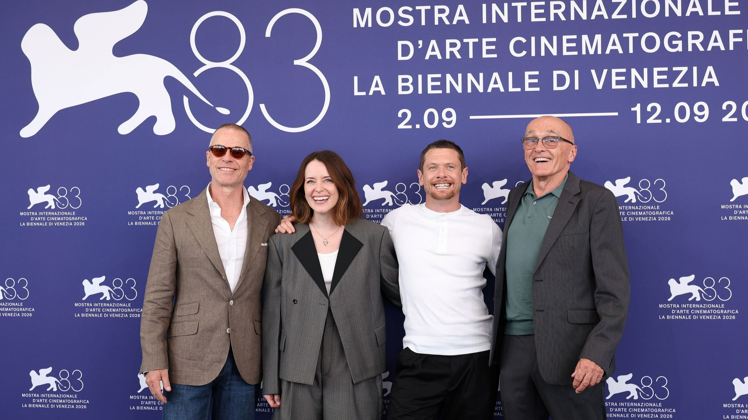 Danny Boyle, Jack O'Connell, Claire Foy e Guy Pearce all'83ª edizione della Mostra Internazionale d'Arte Cinematografica di Venezia - Credits Getty Images 