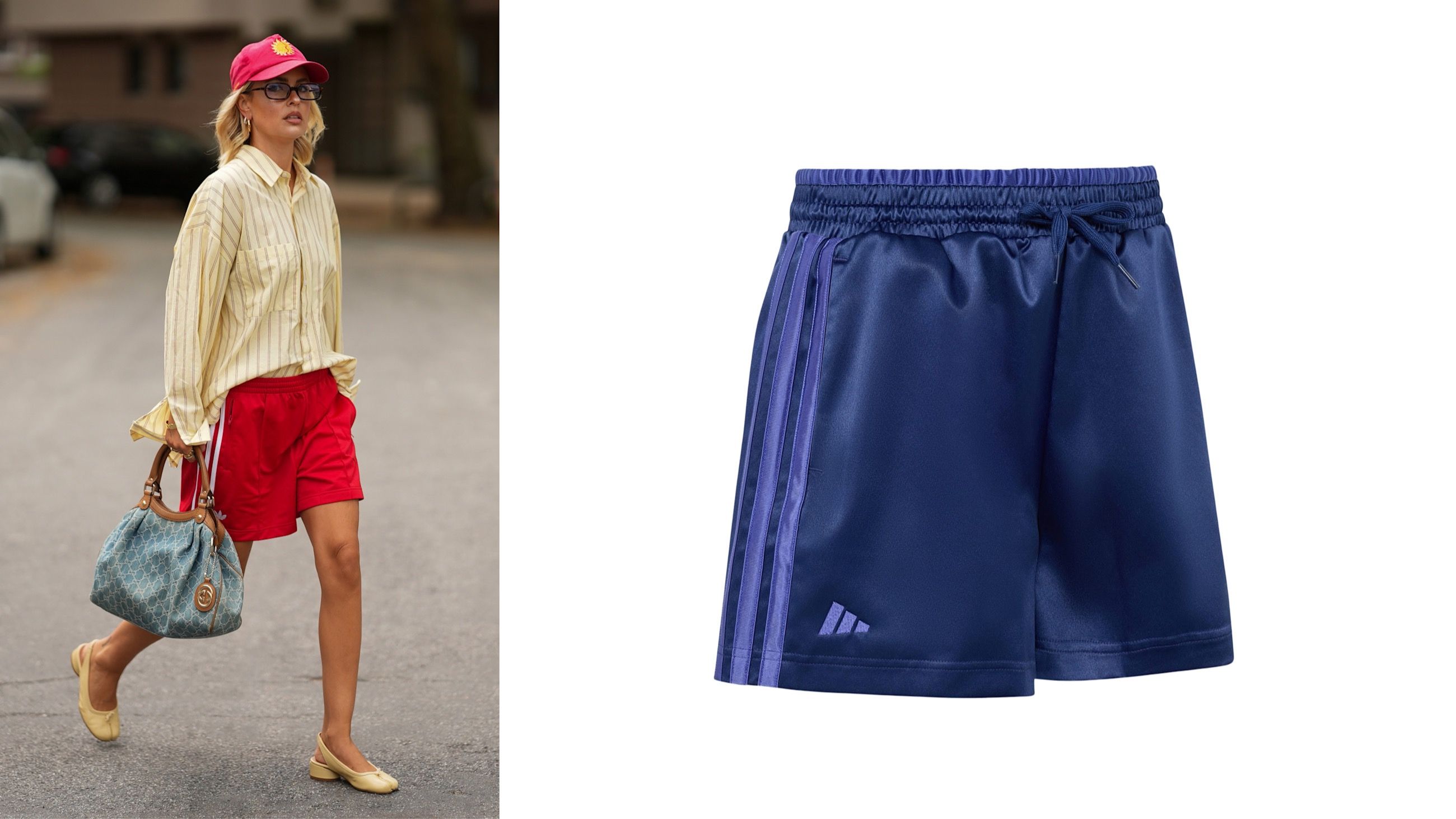 Da sinistra: street style - Credits: Getty; pantaloncini Adidas Originals