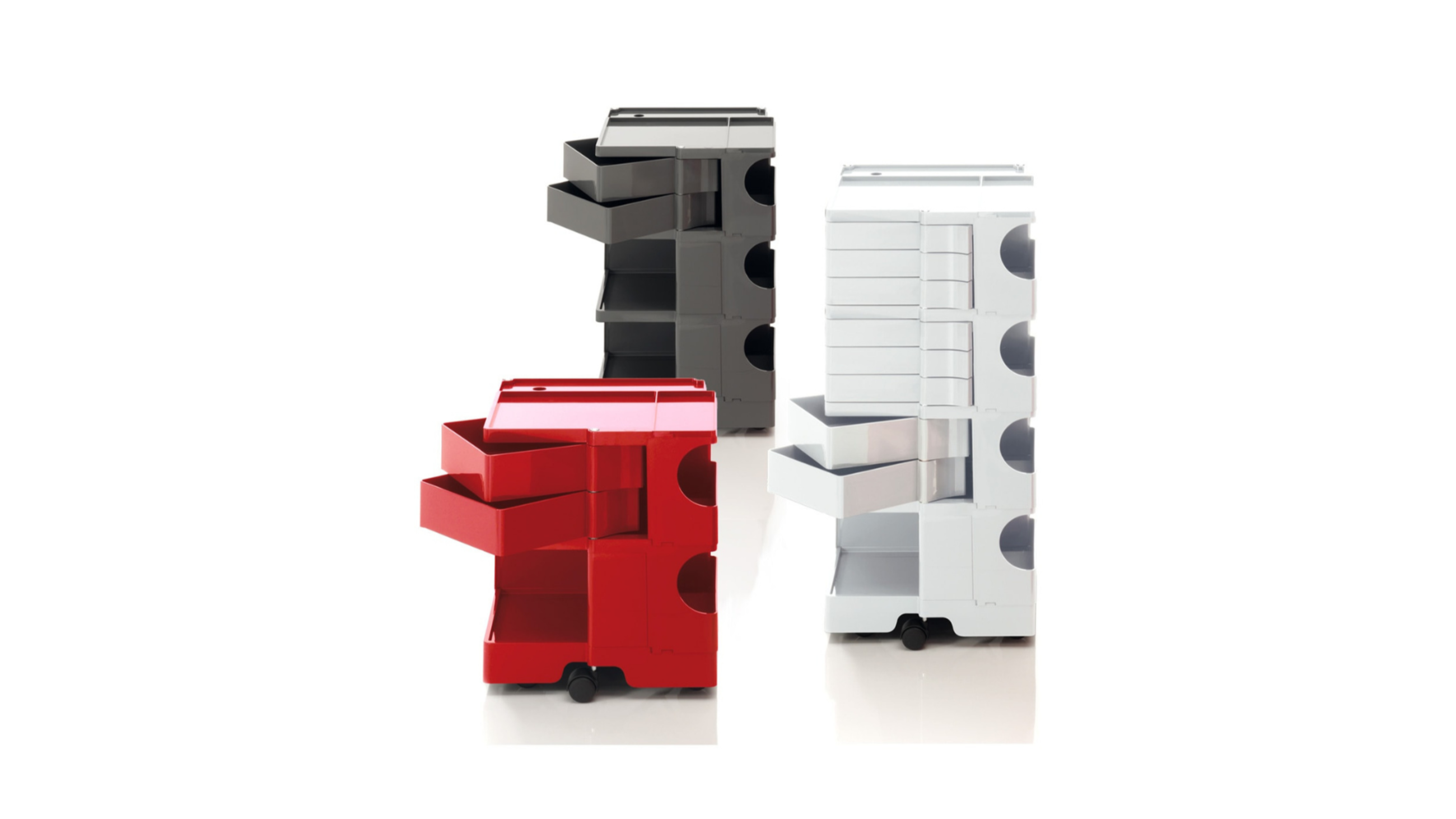 Boby di Joe Colombo per B-Line: carrello modulare, colorato e funzionale. Courtesy Press Office 