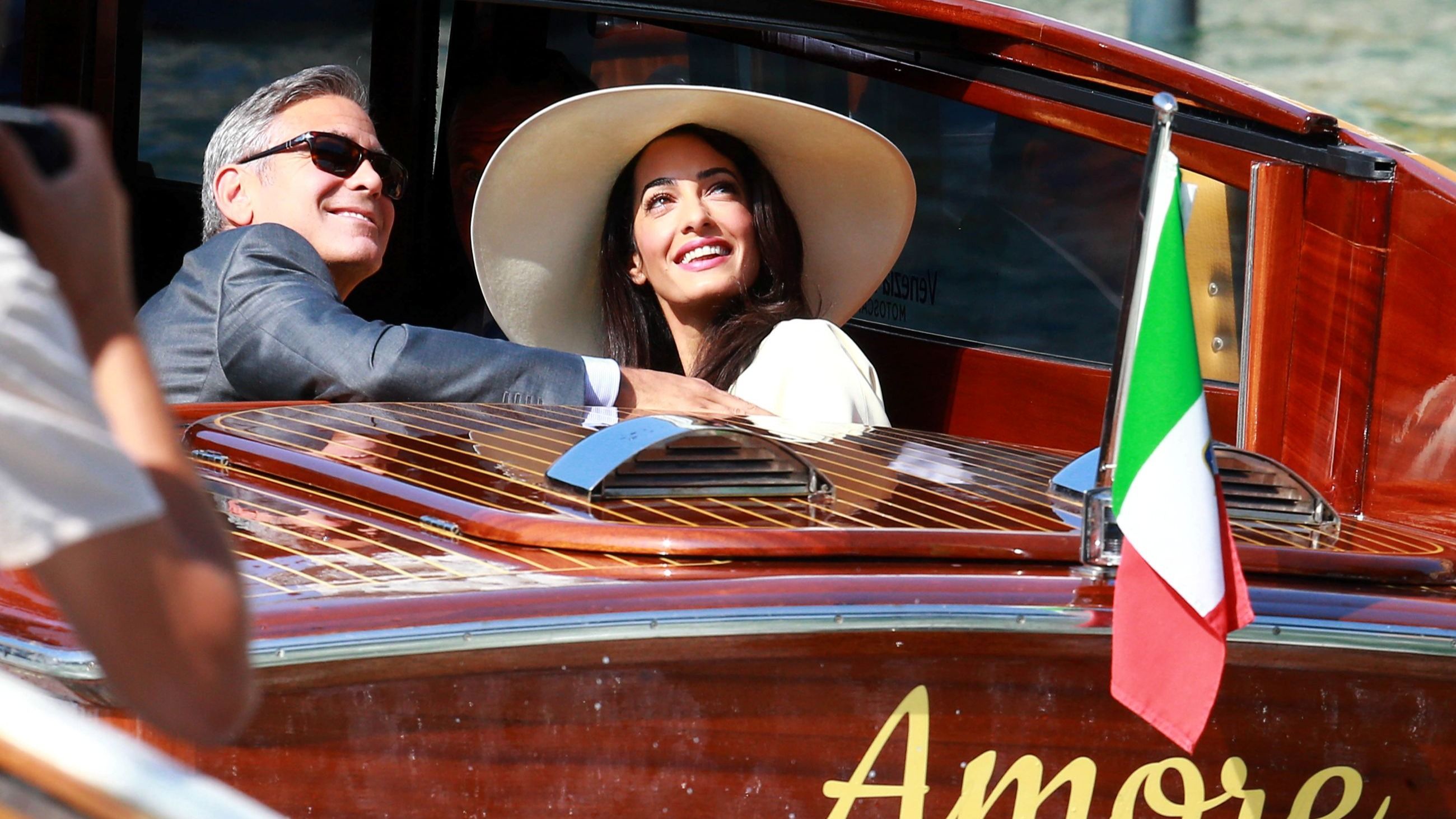 George Clooney e Amal Alamuddin a Venezia Credit Getty Images