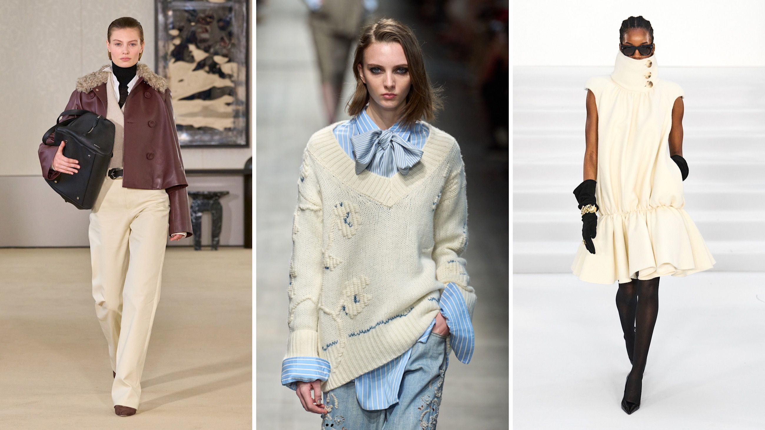 Dalle collezioni FW26: da sinistra Altuzarra; Ermanno Scervino; Paul Costelloe - Credits: Launchmetrics.com/Spotlight