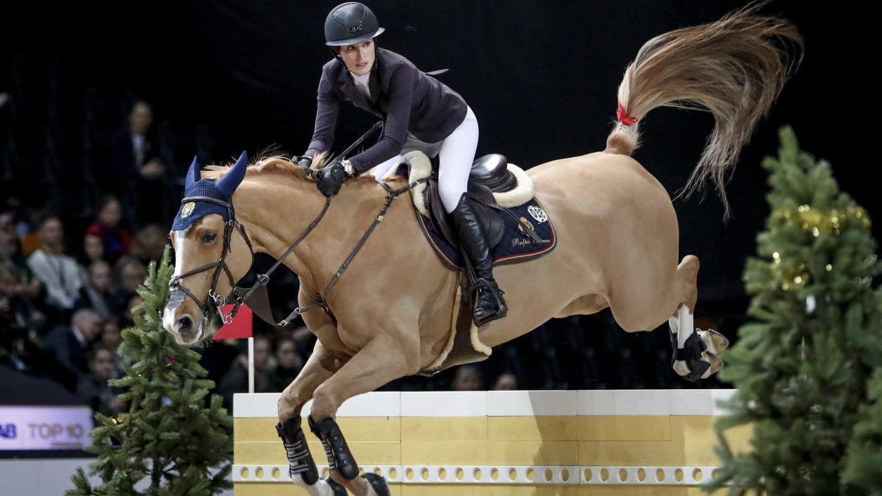 Jessica Springsteen all'International Horse Show in Svezia (foto Ansa)