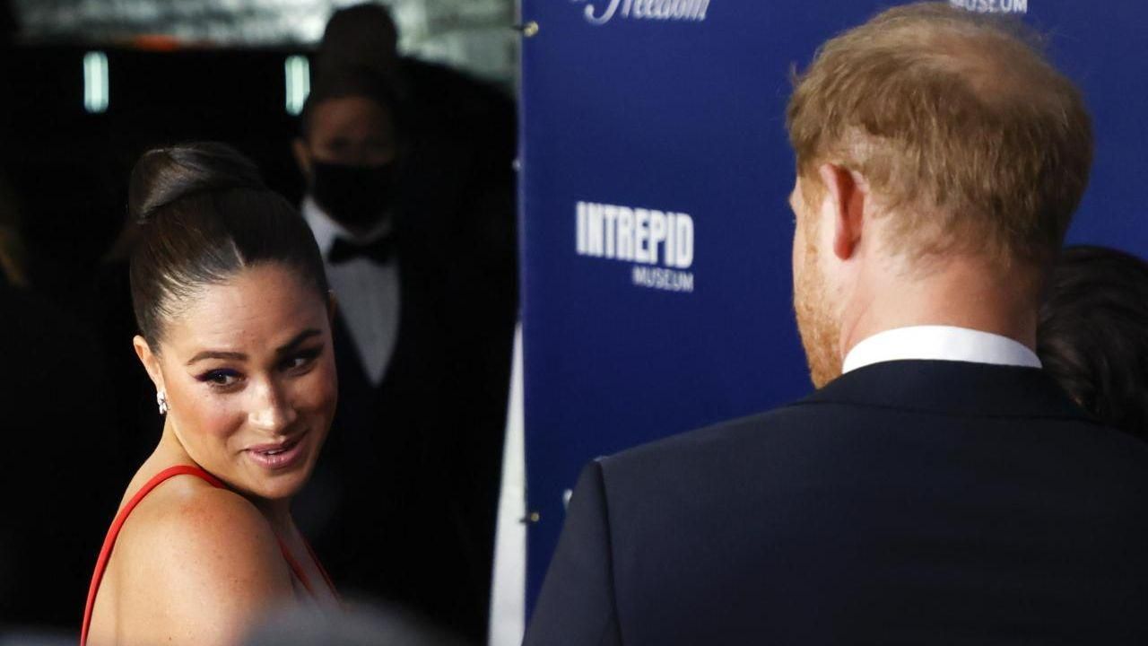 Meghan Markle e Harry al Salute to Freedom Gala 2021 (ANSA)