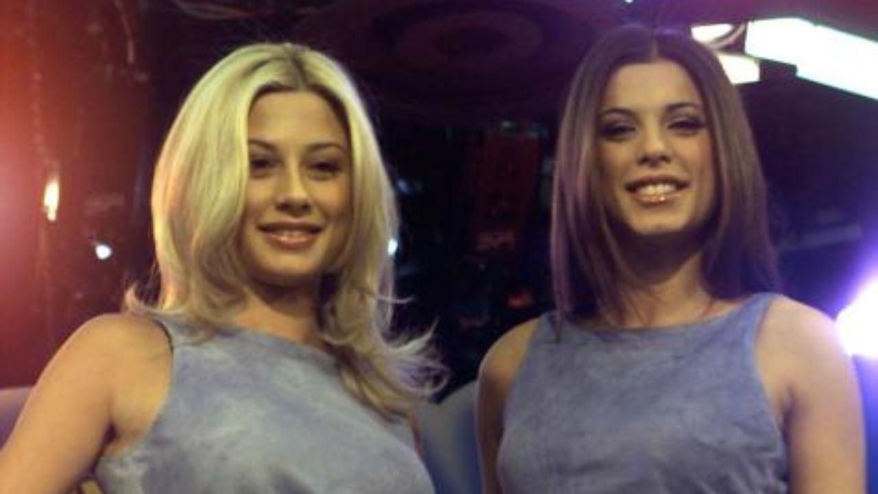 Maddalena Corvaglia ed Elisabetta Canalis nel 2000 | foto Ansa