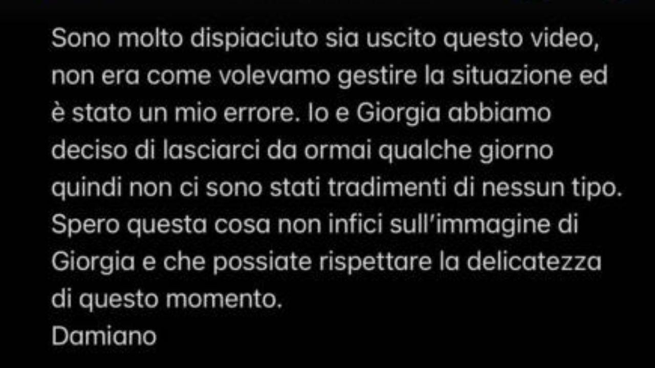 Storie Instagram Damiano