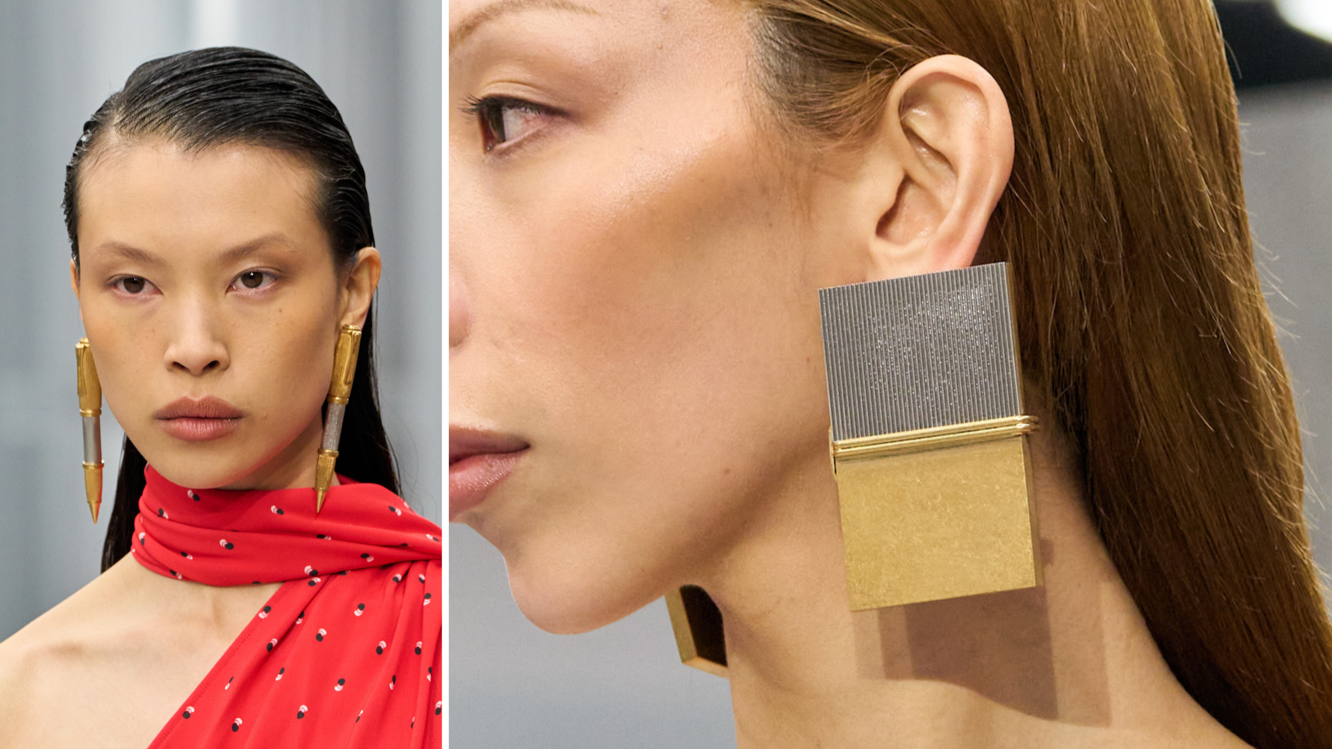 Orecchini a forma di penna e notepad per Acne Studios FW2526 - Credits: Launchmetrics.com/Spotlight
