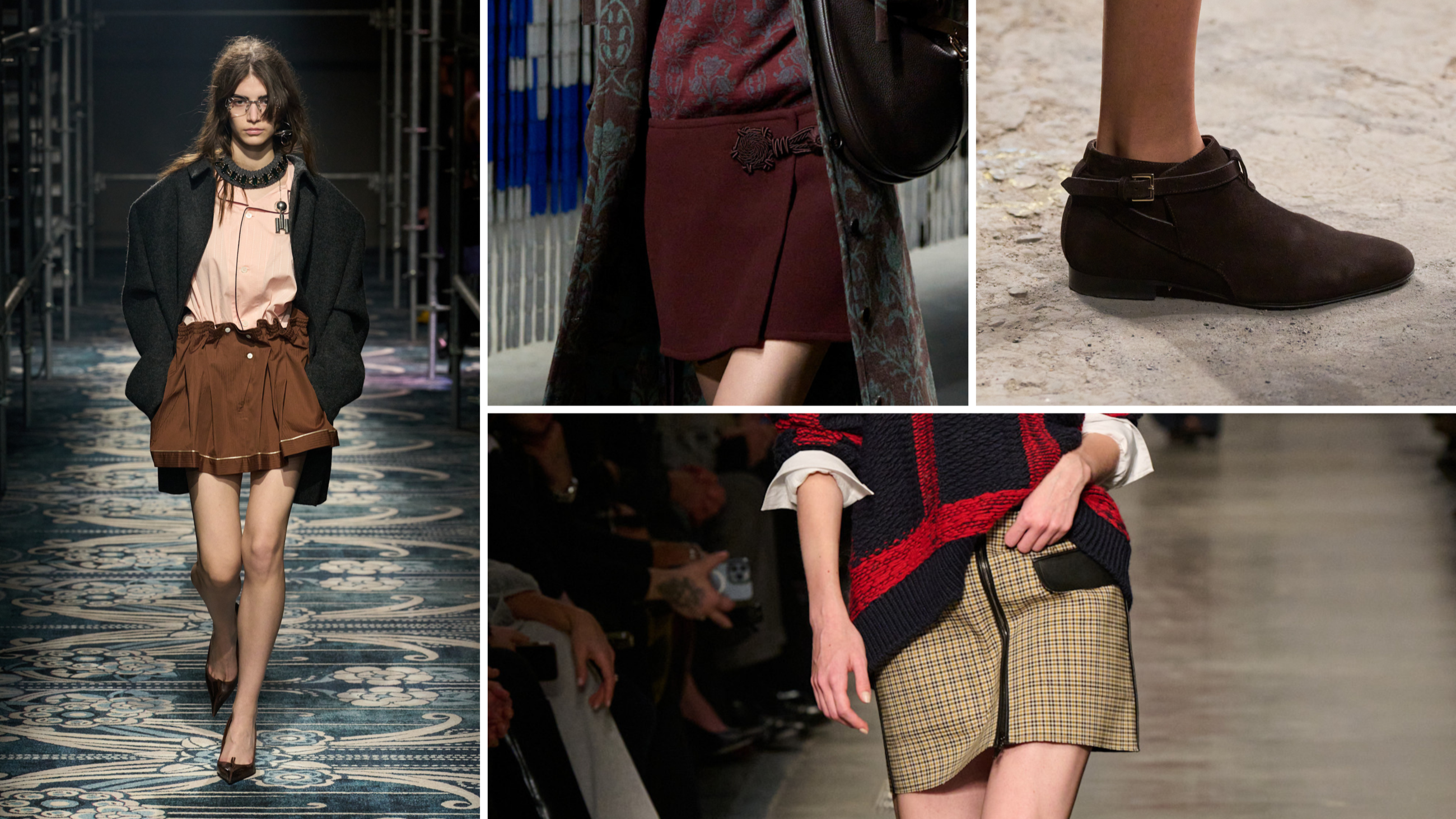 In senso orario Prada, Etro, Misson, Iceberg; Sfilate autunno-inverno 2025-2026
Credits: Launchmetrics.com/Spotlight