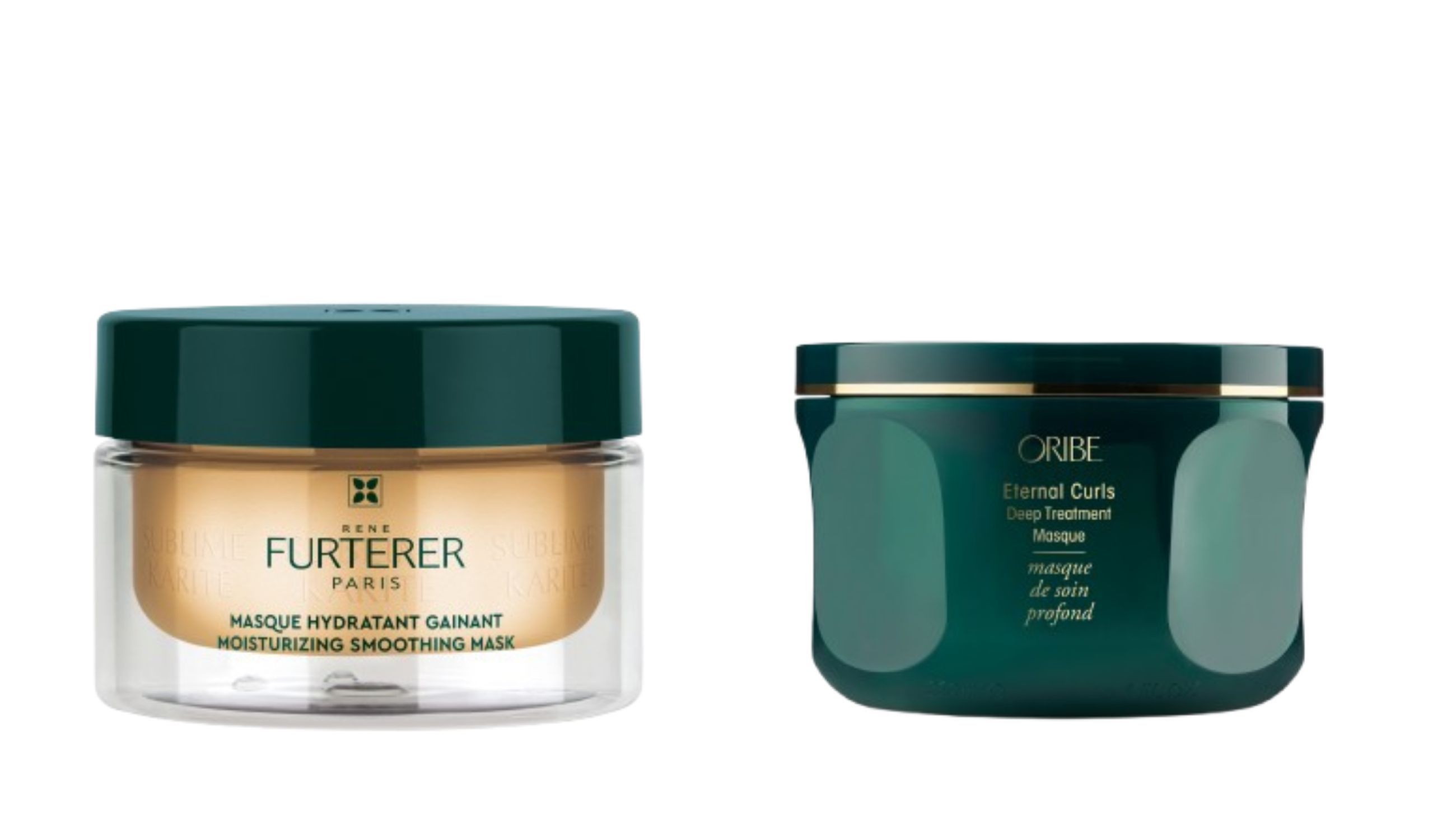 Da sinistra: Oribe, Eternal Curls Deep Treatment Mask; Renè Furterer, Sublime Karitè Maschera Idratante Disciplinante - Courtesy Press Office