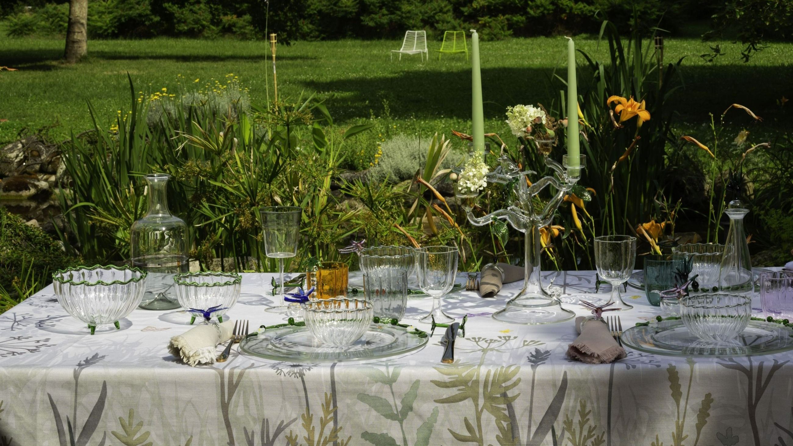 La mise en place di Casarialto, collezione tessile Promenade Botanica - Courtesy Casarialto 