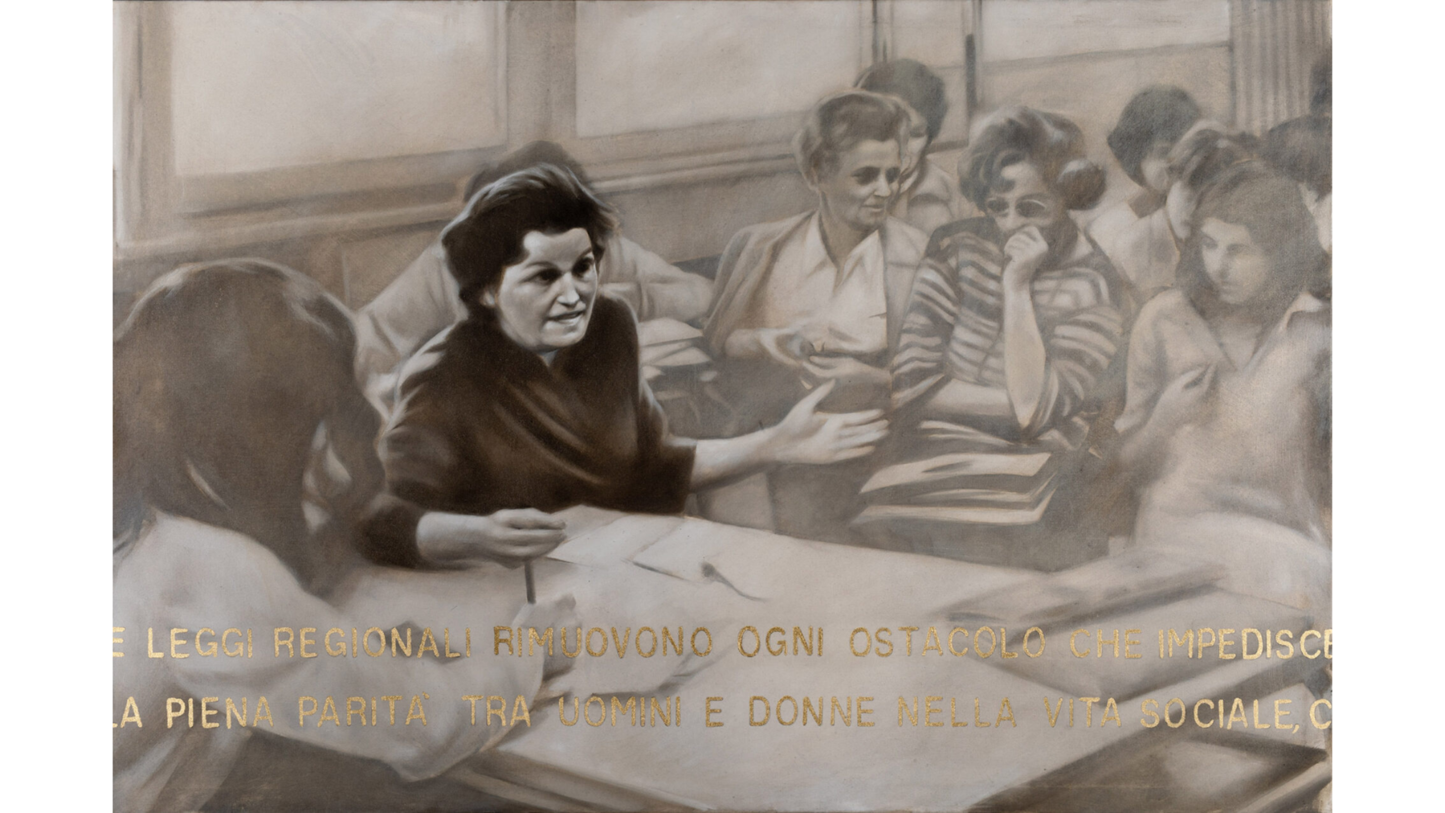 Un’opera della mostra La Libertà di scegliere: Omaggio a Mara Valentini Meoni, olio su tela - Credits: Courtesy Press Office