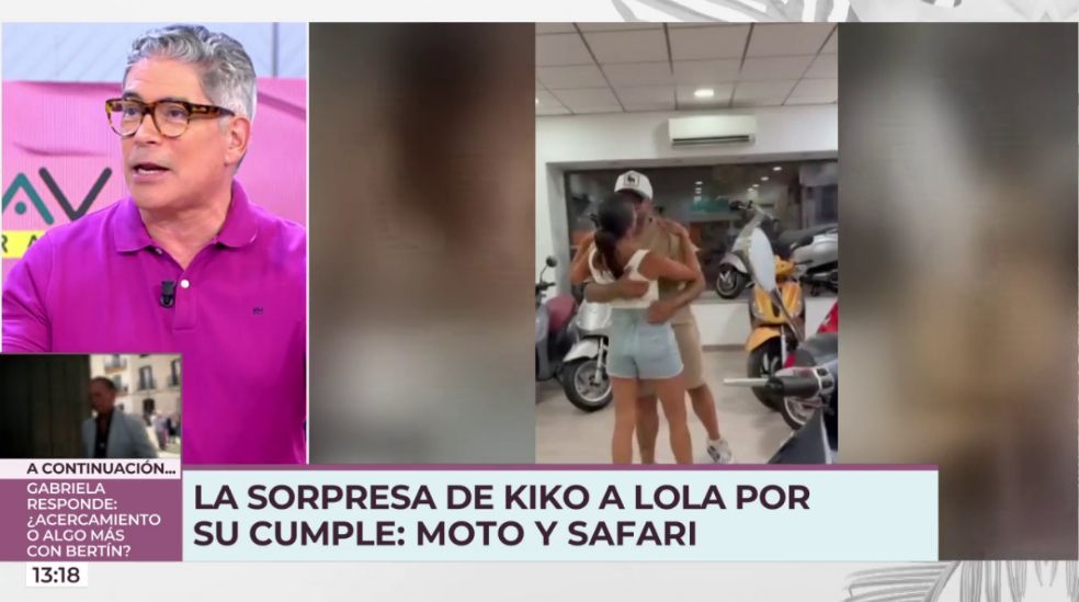 La reacción de Lola García al ver que Kiko Rivera le ha regalado una vespa