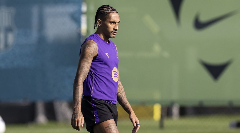 Raphinha, en un entrenamiento.