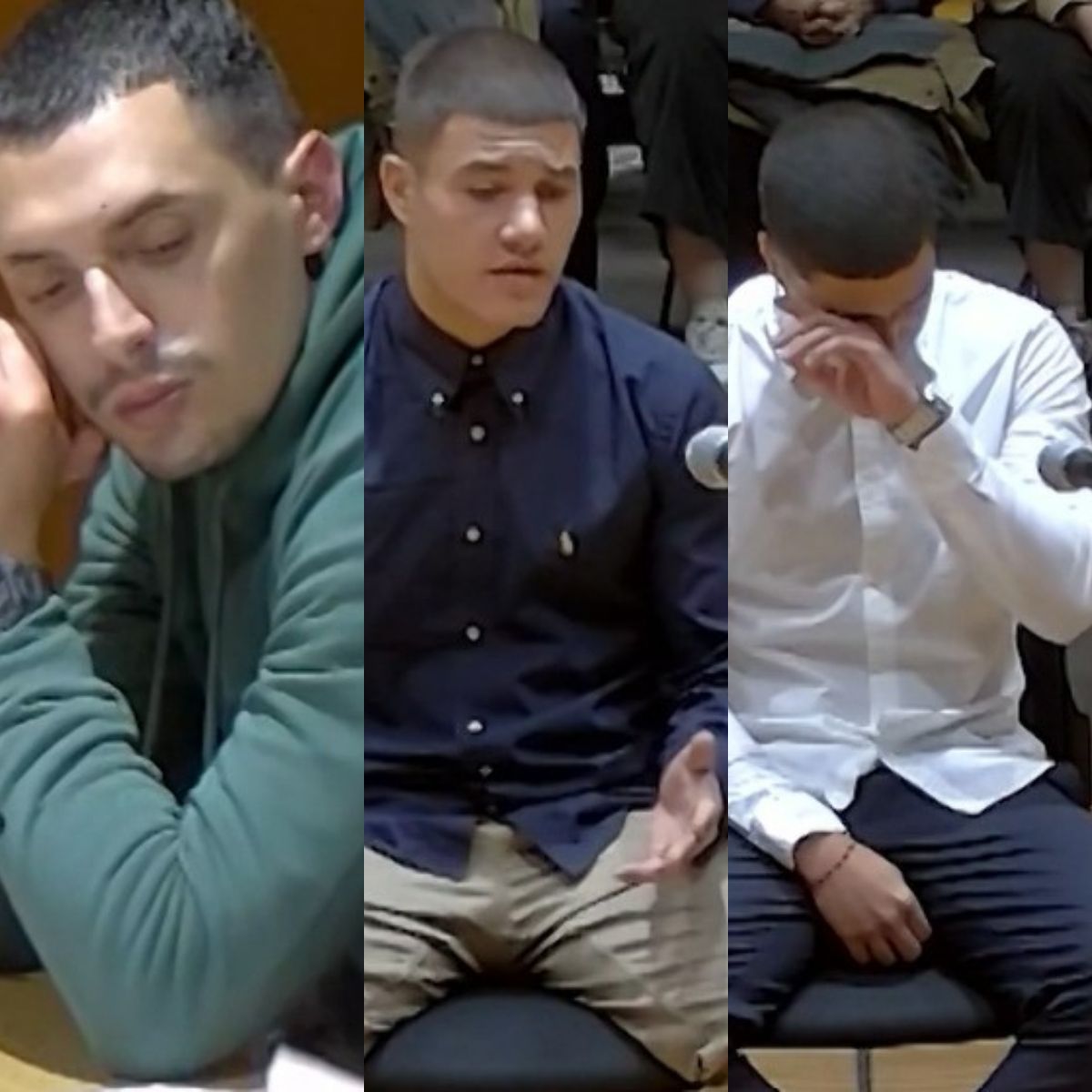 Diego Montaña, Alejandro Freire Yumba y Kaio Amaral en el juicio por Samuel Luiz