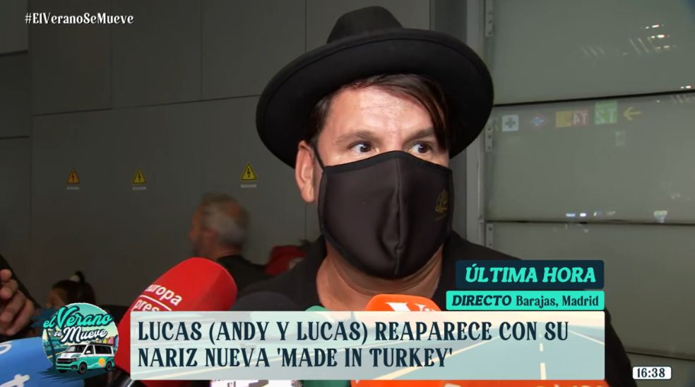 La reaparición de Lucas González tras su operación de nariz en Turquía