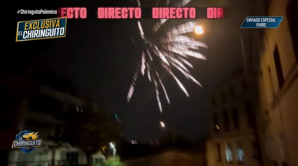 Los fuegos artificiales cerca del hotel del FC Barcelona (El Chiringuito)
