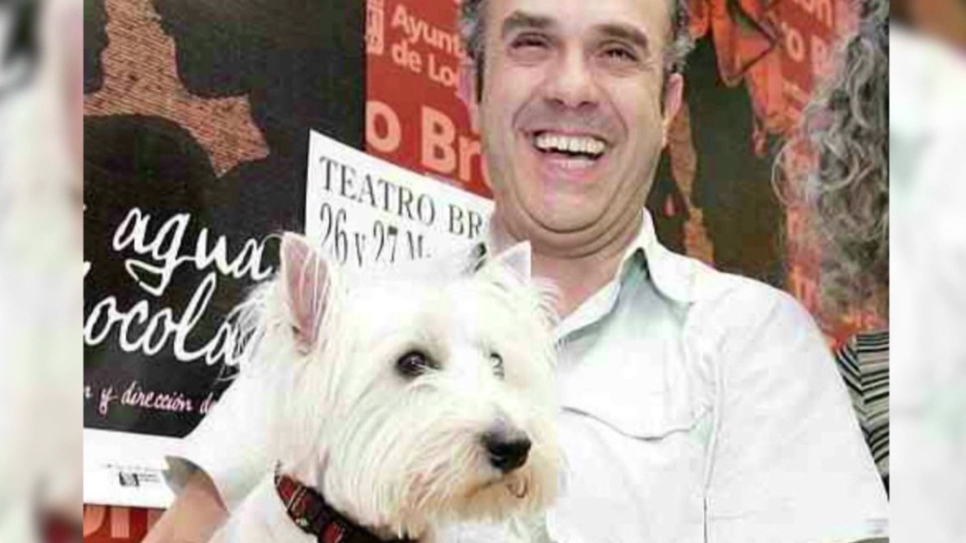 Koldo Losada junto a su perro Gastón
