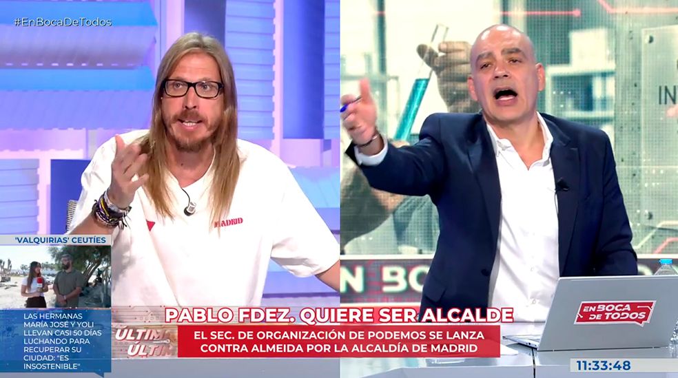 Pablo Fernández anuncia su candidatura a Madrid en 'En boca de todos' y pide el voto a Nacho Abad