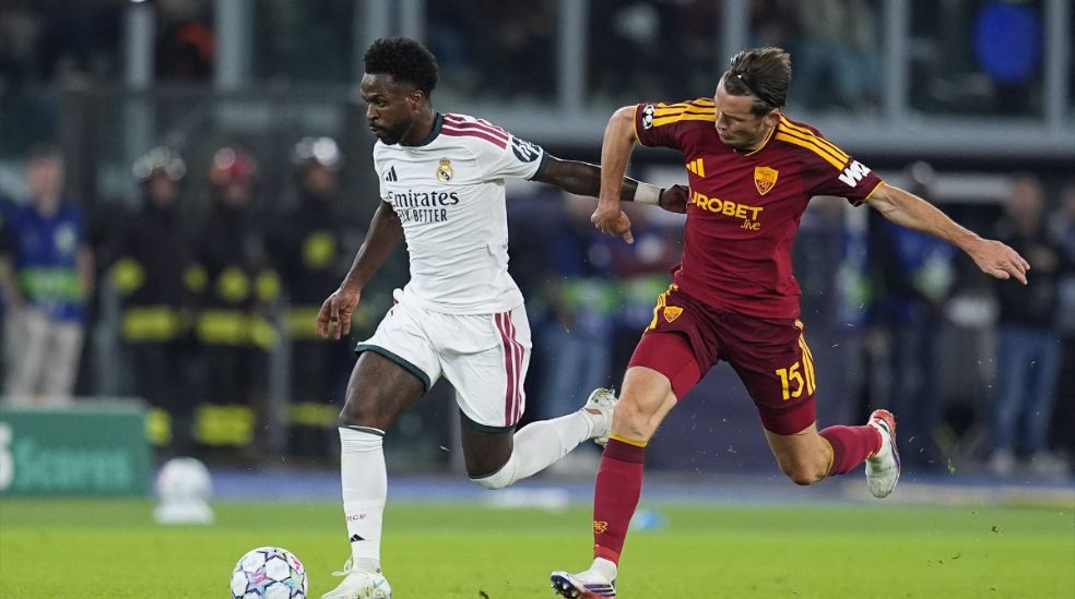 Vinicius, en el partido ante la Roma