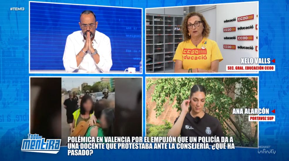 Risto Mejide analiza las imágenes de la brutal carga policial con dos de sus invitadas
