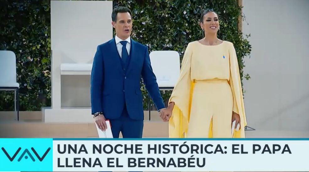Patricia Pardo y Christian Gálvez, presentadores del acto histórico por León XIV en el Santiago Bernabéu