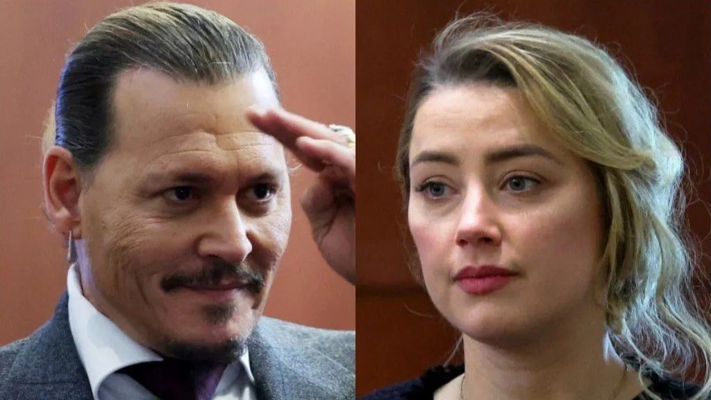 Johnny Depp y Amber Heard durante el juicio