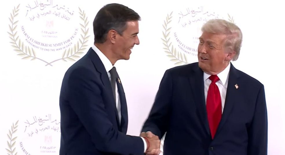 Imagen de archivo de Pedro Sánchez y Donald Trump. 
