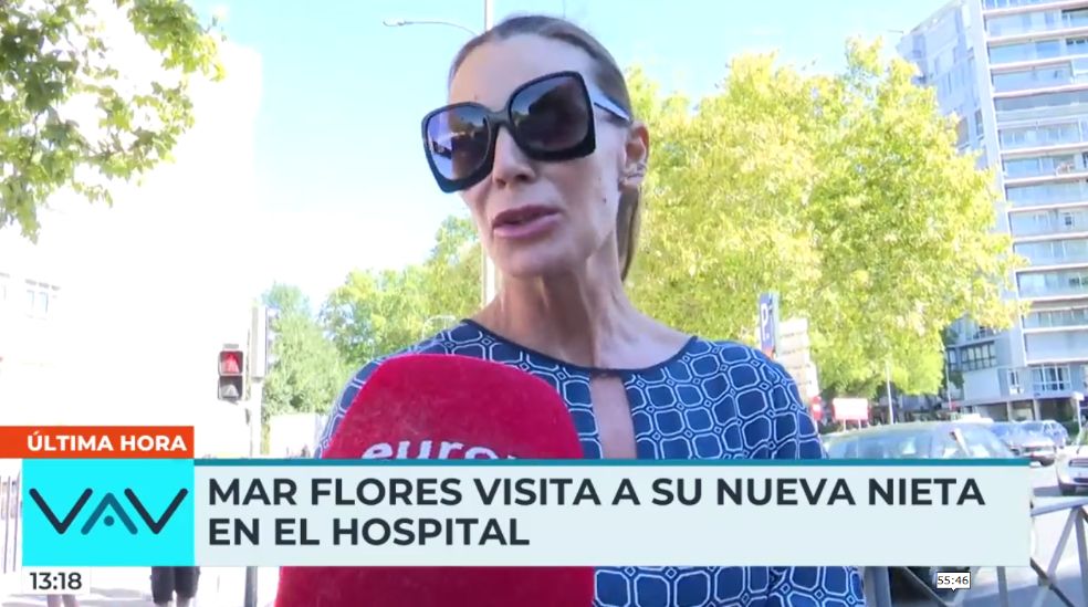 Mar Flores contesta a los periodistas tras conocer a su nueva nieta