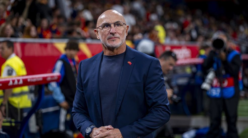 Luis de la Fuente en el partido ante Croacia