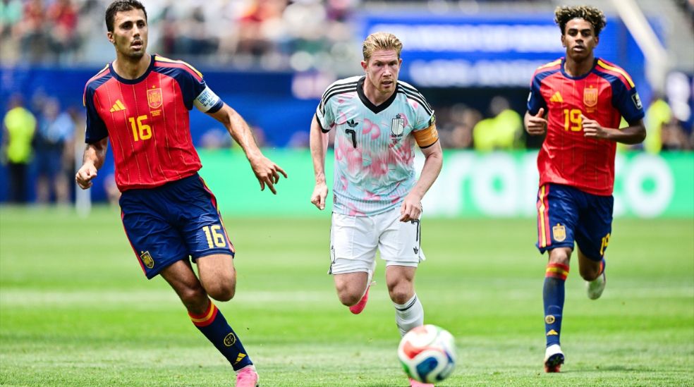 Rodri y Lamine, en un partido con España en el Mundial