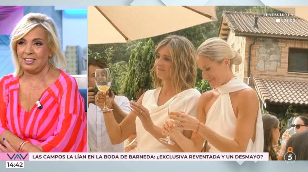 Carmen Borrego ha contado el angustioso momento que vivió en la boda de Sandra Barneda y Pascalle Paerel