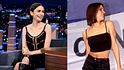Lily Collins imita Victoria Beckham e fa impazzire i fan in abitino nero e caschetto impeccabile 