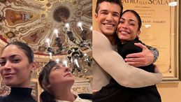 Elodie, l'abbraccio con Roberto Bolle alla Scala di Milano