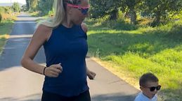 Francesca Lollobrigida, la corsa insieme al figlio