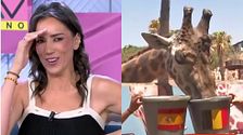 Patricia Pardo reacciona a la predicción de la jirafa Fali sobre el resultado de España