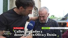 Salvador rompe a llorar en su casa, anegada por la dana Adam: "He tenido que salir corriendo. No he podido coger ni mis pastillas"
