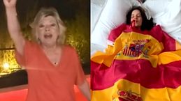 El chapuzón de Terelu Campos, el momento más celebrado y viral de la victoria de España en el Mundial