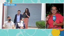 Rodolfo Sancho ha estado muy atento a la llegada de la madre de su hijo y agradece el respeto de la prensa, según María Álvarez