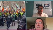 El agricultor que ha amenazado con soltar las abejas matiza sus palabras y se enfrenta a un Policía en directo