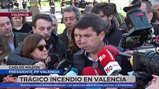 Carlos Mazón anuncia las ayudas que recibirán las familias afectadas por el incendio del edificio de Valencia