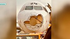 Una lluvia de granizo destroza el morro de un avión mientras aterrizaba: cómo y por qué se forma