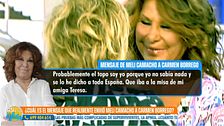 Sale a la luz el mensaje que envió Meli Camacho a Carmen Borrego tras la misa de su madre y esta responde en directo