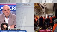 Un pasajero, atrapado y a la deriva por un incendio en un ferry: "Vivimos una película"