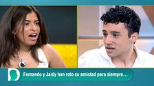 Fernando y Jaidy mantienen una brutal discusión en el plató: "Amigas como ella prefiero tenerlas lejos"