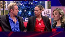 Violeta se queda completamente descolocada con la advertencia de la hermana de Óscar: "Juan ha dicho eso de ti"